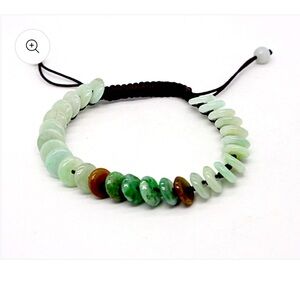 Type A Jadeite Bracelet. Light Green Discs NWT